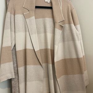 Loft fall stripe tan jacket.